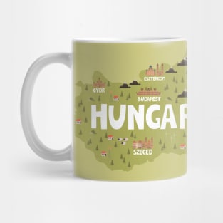 Hungary Illustrated Map Mug